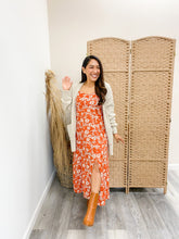 Load image into Gallery viewer, Modest Side slit floral print long midi dress