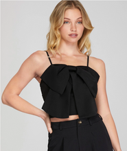 Load image into Gallery viewer, THE DAKOTA BIG BOW HEAVY KNIT CAMI TOP WITH SMOCKED BACK