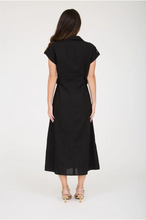 Load image into Gallery viewer, THE KAMILA SIDE ADJUSTABLE STRAP DETAIL LINEN MIDI SHIRT DRESS