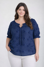 Load image into Gallery viewer, THE GABRIELA PLUS EMBROIDERED 3D FLORAL OFF THE SHOULDER BLOUSE