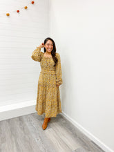 Load image into Gallery viewer, Modest Smock Waist Square Neck Floral Midi Dress