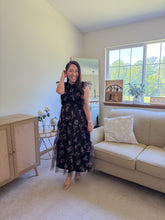 Load image into Gallery viewer, THE SAMANTHA SMOCKED RUFFLE TIERED FLORAL MIDI DRESS