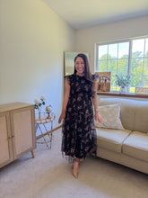Load image into Gallery viewer, THE SAMANTHA SMOCKED RUFFLE TIERED FLORAL MIDI DRESS