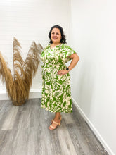 Load image into Gallery viewer, The Jade Plus Two Tone Split Neck Aline Midi Dress