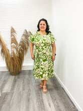 Load image into Gallery viewer, The Jade Plus Two Tone Split Neck Aline Midi Dress