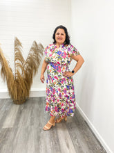 Load image into Gallery viewer, The Juliette Plus Floral Print VNeck Midi Dress