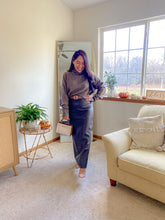 Load image into Gallery viewer, The Nadia Faux Leather Back Slit Midi Skirt