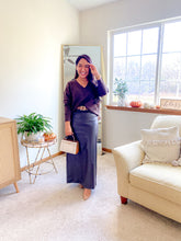 Load image into Gallery viewer, The Nadia Faux Leather Back Slit Midi Skirt