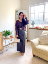 Load image into Gallery viewer, The Nancy Plus Solid V Neck Drop Shoulder Knit Sweater