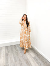 Load image into Gallery viewer, The Nora Long Sleeve Woven Print Tiered Midi Dress with Pockets