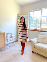 Load image into Gallery viewer, The Sophie Stripe Colorblock Long Sleeve Sweater Dress