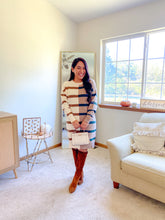 Load image into Gallery viewer, The Sophie Stripe Colorblock Long Sleeve Sweater Dress