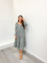 Load image into Gallery viewer, modest Square Neck Tiered Midi Dress
