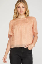 Load image into Gallery viewer, THE CATHERINE SHORT FLUTTER SLEEVE WOVEN LACE TOP WITH LINING

