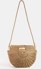 Load image into Gallery viewer, Semi Circle Straw Woven Hand Bag
