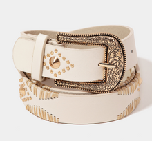 Load image into Gallery viewer, Western Floral Etched Buckle Belt
