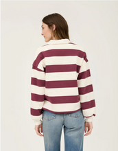Load image into Gallery viewer, THE RANDY STRIPE COLLARED LONG SLEEVE POLO KNIT TOP
