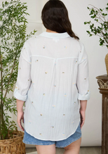 Load image into Gallery viewer, THE KATE PLUS STRIPE FLORAL EMBROIDERY LONG SLEEVE TOP
