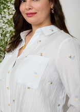 Load image into Gallery viewer, THE KATE PLUS STRIPE FLORAL EMBROIDERY LONG SLEEVE TOP
