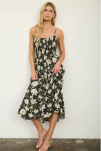 Load image into Gallery viewer, THE GENEVIEVE FLORAL SMOCKED SPAGHETTI STRAP MIDI SUNDRESS

