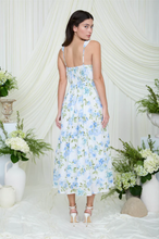 Load image into Gallery viewer, THE JALYN FLORAL EYELET PATTERN SCALLOP LACE TRIM MIDI DRESS

