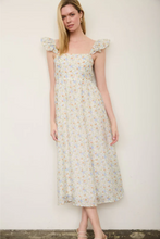 Load image into Gallery viewer, THE JOANNA FLORAL RUFFLE STRAP MIDI DRESS
