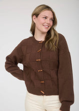 Load image into Gallery viewer, THE BENTLEY CHECKERED TOGGLE BUTTON DOWN KNIT CARDIGAN
