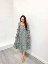 Load image into Gallery viewer, modest Square Neck Tiered Midi Dress

