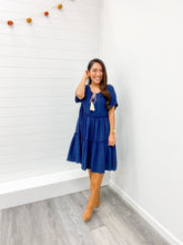 Load image into Gallery viewer, Modest FRINGE STRING SHORT SLEEVE SHORT DRESS
