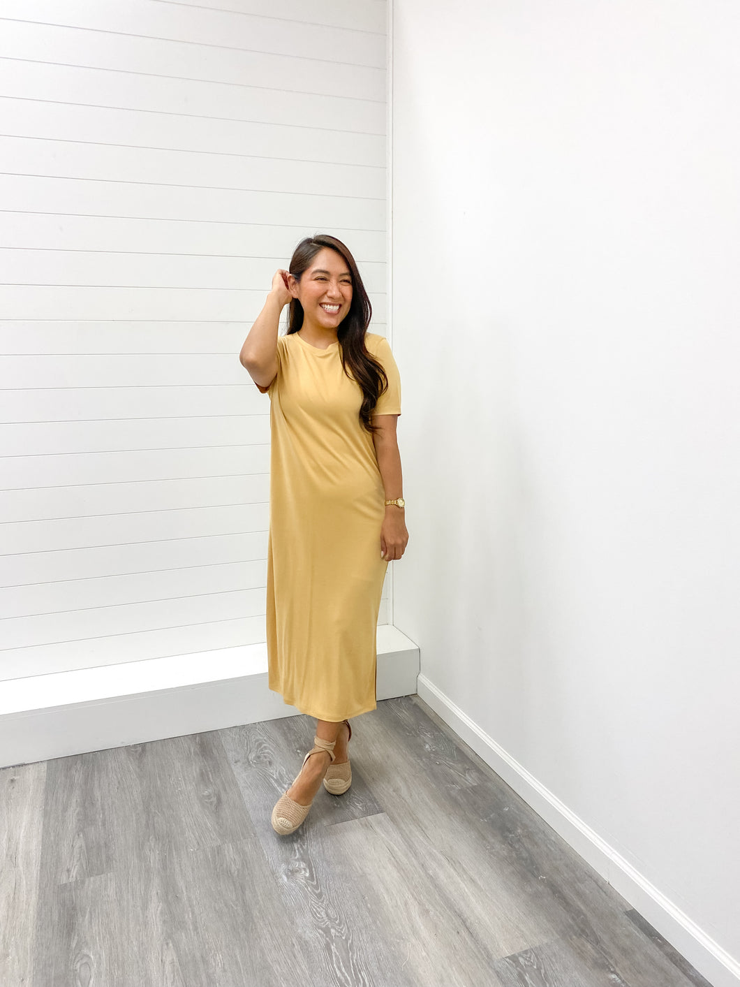 The Milly Midi T Shirt Dress with Side Slits