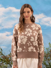 Load image into Gallery viewer, THE BROOK FLORAL DISTRESSED CREWNECK TERRY SWEATER

