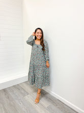 Load image into Gallery viewer, modest Square Neck Tiered Midi Dress
