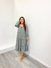 Load image into Gallery viewer, modest Square Neck Tiered Midi Dress
