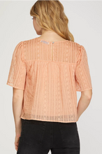 Load image into Gallery viewer, THE CATHERINE SHORT FLUTTER SLEEVE WOVEN LACE TOP WITH LINING
