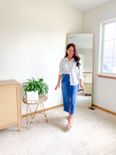 Load image into Gallery viewer, The Mabel Plus Pinstripe Collared Long Sleeve Button Down Shirt
