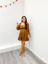Load image into Gallery viewer, THE SAM SATIN SQUARE NECK LONG SLEEVE MINI DRESS
