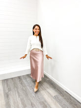 Load image into Gallery viewer, THE CELINE MIDI SATIN SKIRT
