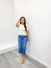 Load image into Gallery viewer, SHORT SLEEVE BUTTON DOWN KNIT CARDIGAN SWEATER
