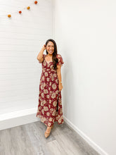 Load image into Gallery viewer, THE PENELOPE FLORAL SWEETHEART NECK BACK TIE MIDI DRESS
