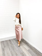 Load image into Gallery viewer, THE CELINE MIDI SATIN SKIRT
