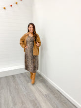 Load image into Gallery viewer, LEOPARD SATIN PRINT SLIP DRESS
