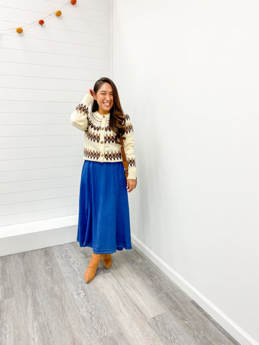 MULTICOLOR FAIR ISLE BUTTON DOWN KNIT CARDIGAN