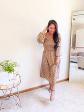 Load image into Gallery viewer, SMOCKED LONG SLEEVE DRESS
