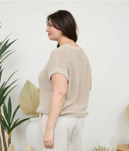 Load image into Gallery viewer, THE AMANDA PLUS SHEER KNIT CREW NECK BATWING SWEATER TOP
