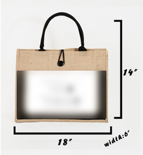 Load image into Gallery viewer, Hello Weekend Burlap Tote Bag
