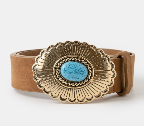 The Wendy Large Western Turquoise Buckle Belt