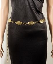 Load image into Gallery viewer, The Willow Western Intricate Floral Pattern Oval Chain Belt
