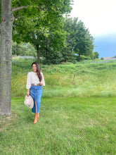 Load image into Gallery viewer, THE AMELIA PLUS FRONT TIE PLEATED FRONT 3/4 SLEEVE TOP
