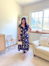 Load image into Gallery viewer, The Brandy Button Down Floral Tiered V Neck Midi Dress
