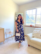 Load image into Gallery viewer, The Brandy Button Down Floral Tiered V Neck Midi Dress
